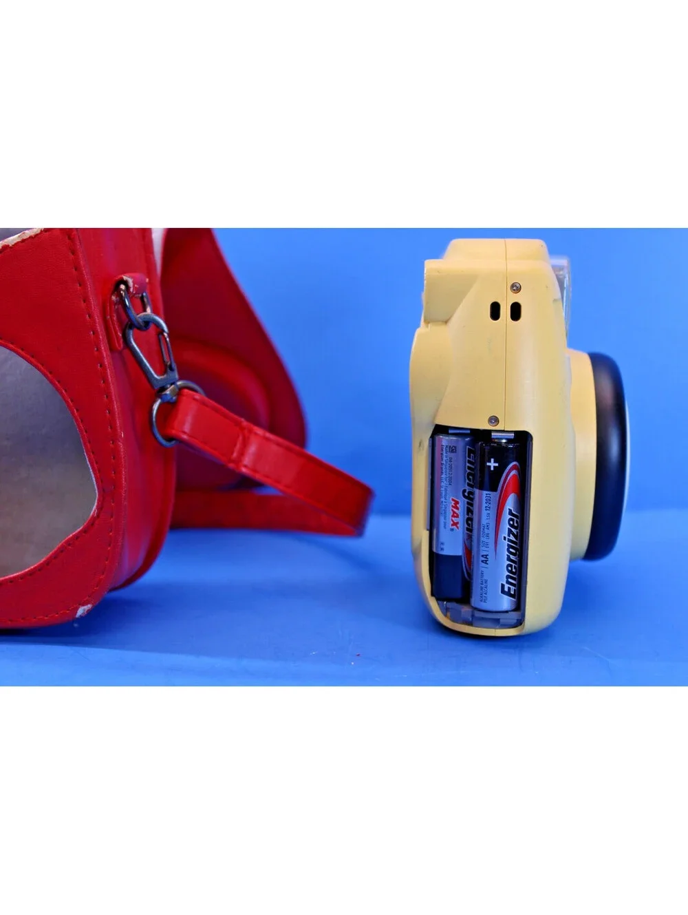 Fujifilm Instax Minion Mini 8 Instant Camera Red Faux Leather Case-Collectors
